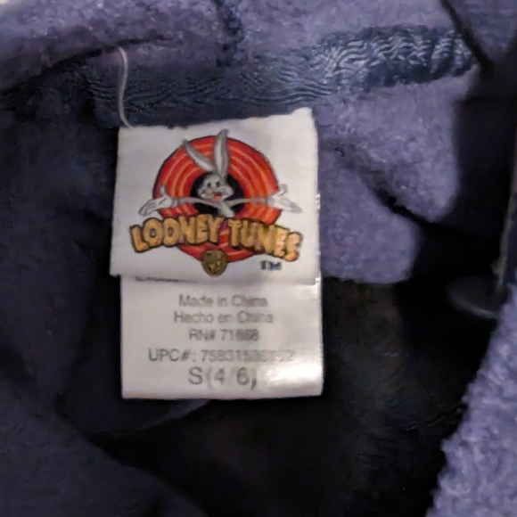 Vintage Women's Blue Looney Tunes Tweety Bird Front Zip Sweater Size Small (4/6) - Picture 7 of 10